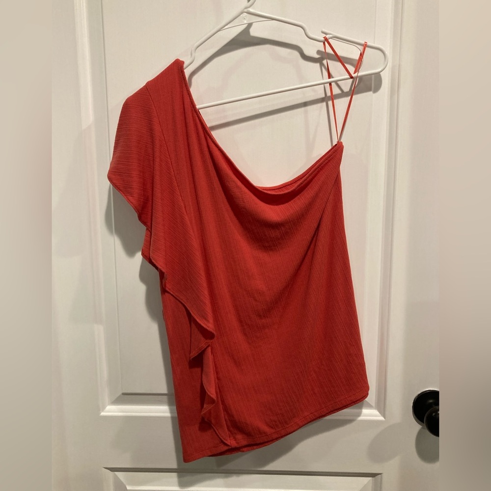 Coral off the shoulder top - Picture 2 of 3